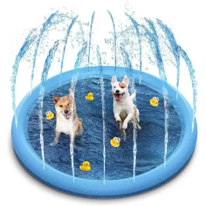 100/60cm Summer Pet Swimming Pool Inflatable Spray Cooling Toy Mat Outdoor Interactive Fountain Toy Dog Suitable Pet Products